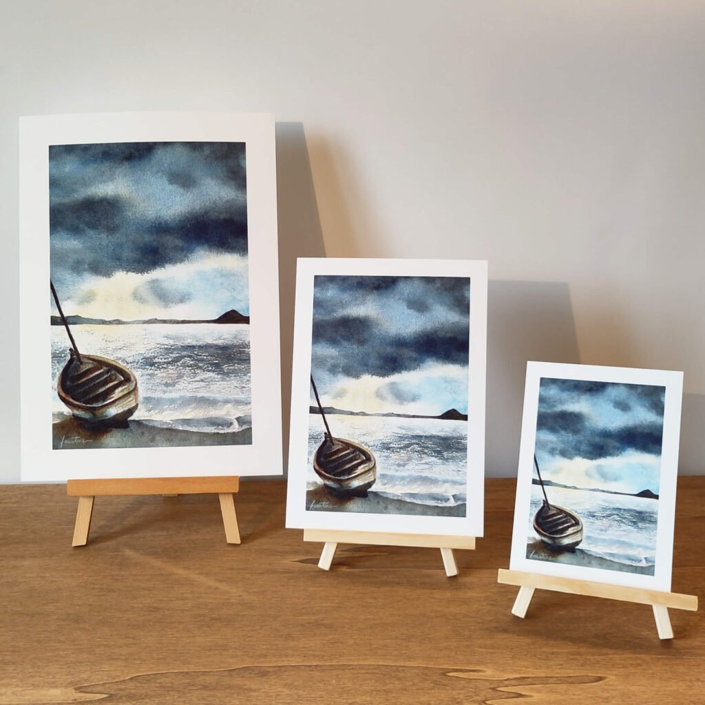 aquarelle barque mer impression