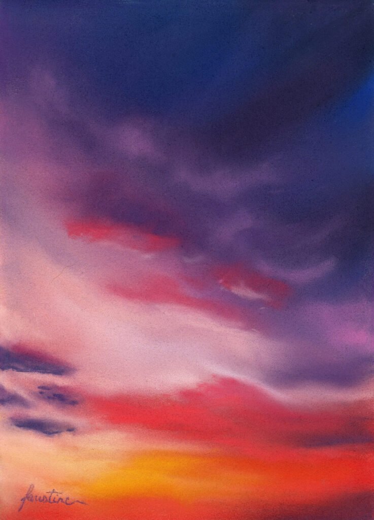 pastel ciel nuages roses