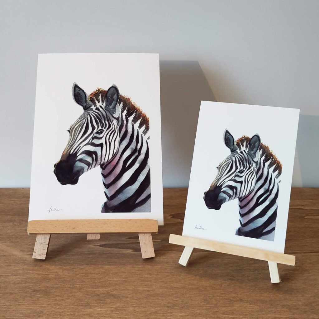 aquarelle zèbre impression